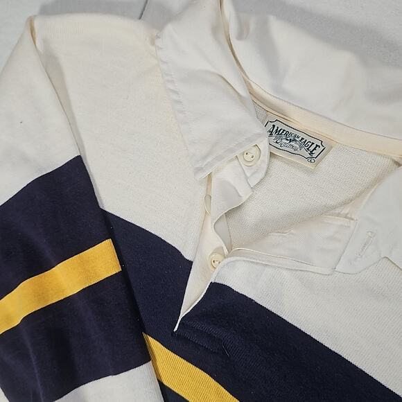 Vintage American Eagle Outfitters Rugby Polo Shirt Mens Large Single Stitch - Picture 1 of 7